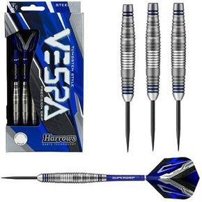 Harrows Vespa Darts, Steel Tip Brass w/Prime Flights & Supergrip Fusion Shafts, 22 Grams