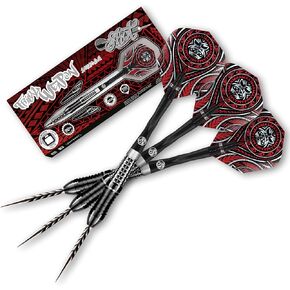 Shot Darts Steel Tip Tribal Weapon Savage (22g/23g/ 24g/25g/26g) 90% Tungsten, Front Weighted with Precision grips Handcrafted Professional Dart Set and Flights Made in New Zealand Metal Tip Bar Darts