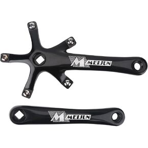 Keenso Crank Arms, 1 Pair Universal 170mm Aluminium Alloy Single Crankset Crank Arm Set Repair Parts BCD 130 mm for Mountain Road Bike(Black)
