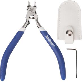 HURRICANE Professional Model Nippers for Gundam - 4.8" Single-Blade Precision and Auto-rebound Spring, Hobby Nippers for Gundam Repairs and Fixes, Includes Leather Sheath & Replacement Springs