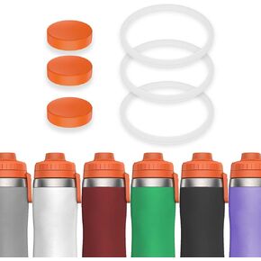 BOSORIO 3 Set Gaskets and Spill Stoppers Compatible with Gatorade Stainless Steel Sport Bottle 26oz, Replacement Lid Parts Rubber Seal Mouth Plug for Drink-Thru Cap