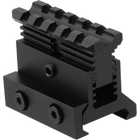 Gotical Picatinny Riser Mount Adjustable Height Lockdown Series with Quick Release, 1.57" L | 3 Slots, Raise 0.9-1.2 inches, Scalloped Picatinny Slots for Scopes