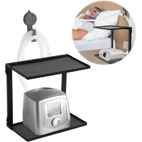 BALAPET Metal CPAP Shelf for Bedside (No CPAP Included),CPAP Hose Holder for Nightstand Supplies for CPAP Organization, Double Iron Shelf Keep Your Desktop Tidy and Protected from Dust.