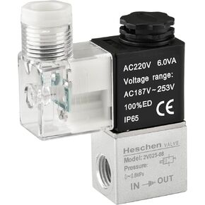 Electrical Pneumatic Solenoid Valve 2V025-08 220VAC PT1/4 2/2 Way Normally Closed