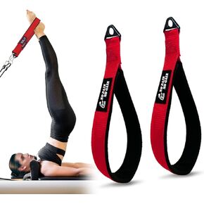 Pilates Single-Loop Straps for Reformer – Soft Fleece-Lined Padded Handles, Pilates Equipment & Yoga Exercise Accessories, Cable Machine Attachment for Home Gym Workouts