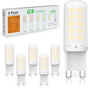 BAOMING G9 LED Bulb 3W, 40 Watt T4 G9 Halogen Equivalent, 3000K Soft Warm White, 120V No-Flicker, Non-Dimmable.Chandelier Lighting 420LM (6 Pack)