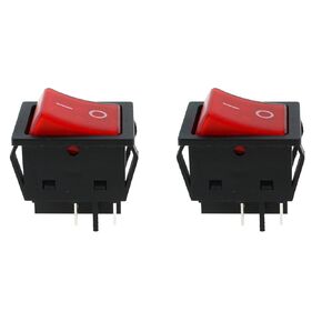 TAODAN 2PCS 30A 250V KCD2 KCD4 Rocker Switch DPST 4 Pin Red 120V Rocker Toggle Switch High Current Heavy Duty Rocker Switch