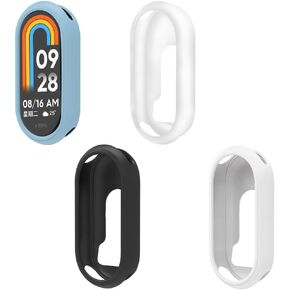 Compatible for Xiaomi Mi Smart Band 9 Screen Protector Case & Band 9NFC,Soft Silicone Shock-Proof Protector Shell Replacement Protective Case or for Xiaomi Mi Smart Band 8 (Pack of 4)