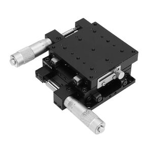 XY Linear Stage, Keenso SEMY80-AS Micrometer Manual Precision Linear Translation Stage Displacement Trimming Bearing Sliding Table Cross Roller XY Axis 80x80x40mm Size
