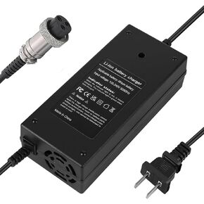 58.8V 3A 3 Prong Electric Scooter Charger for Apollo 52V Phantom, Explore, Ghost, Pro/Yume Y10/ VSETT 9(NOT for 9+)/ Zero 8X 10 10X and More 52V Lithium Li-ion Battery with 3 Holes Connector
