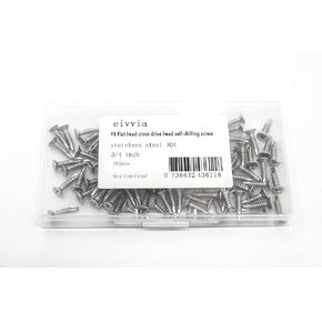 eivvia100pcs #8 * 3/4" Flat Head Cross Drive Head, 304 Stainless Steel, Flat Head Sheet Metal Screw self Tapping Screw Swallowtail Screw.…