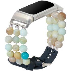 C&L Accessories Bands Compatible with Charge 6/Charge 5 Bands Beaded Stone Adjustable Silicone Bracelet