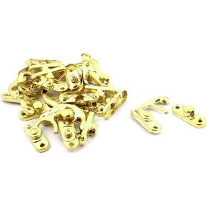 YXQ 24Pairs Right Antique Latch Hasp Hook for Wood Box Lock Decor, Gold Tone