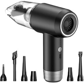 Handheld Vacuum Cleaner Cordless, 6 in 1 Rechargable Handheld Car Vacuum 15000Pa, 2 Power Settings Portable Handheld Vacuum, Multi-Functional Handheld Vacuum with Emergency Device