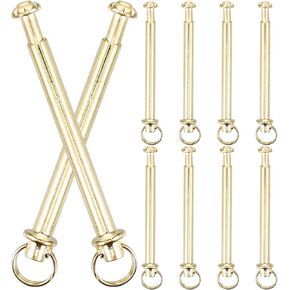 10 Sets Folding Hand Fan Axle Rivet Nail and Nut Repair Kit Handheld Fans Solid Shaft Replacement Fastener for DIY Handmade Fan Accessories Golden