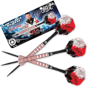 Shot! Michael Smith Game Day Steel Tip Dart Set 90% Tungsten Dart Barrels Professional Darts for Bristle Dartboard