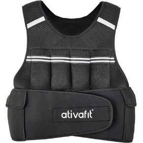 Ativafit Adjustable Weighted Vest Women Men with Reflective Design 2 4 6 8 10 12 14 16 18 20 22 Lbs Workout Vest for Strength Training, Walking, Jogging, Weightlifting, Running Men Women Kids 2-22 Lbs
