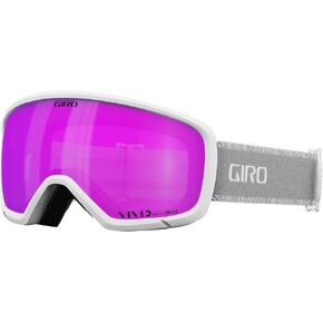 Giro Millie Ski Goggles - Snowboard Goggles for Women and Youth - White/Grey Chute Strap with Vivid Pink Lens
