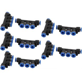 uxcell® 10Pcs 6mm Dia 5 Ways Tube Hose Pneumatic Air Quick Fitting Push in Connector
