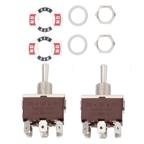 2PCS 6Pin DPDT Momentary Toggle Switch 3-Position ON-Off-ON for Motor Polarity Reversing 20A 125V AC 15A 250V AC Motor Polarity Control