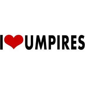 WitnyStore I Love Umpires Sticker 6½" Long Black Letters White Background - Multisurface UV Water Resistant Durable Waterproof Vinyl Decal for Cars Trucks Windows Lockers Smooth Flat Surface Items
