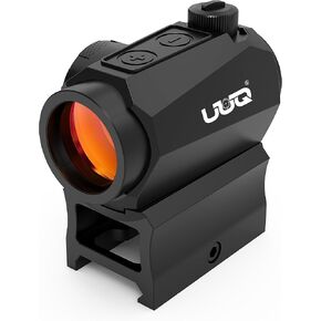 UUQ Prince7 Compact Red Dot Sight, Motion Awake 2 MOA Red Dot,1x20mm 11-Level Brightness Optic, with Absolute Co Witness Riser, IPX7 Waterproof, 1000G Shockproof Rifle Scope,Fits 20mm Rail Mount