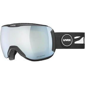uvex downhill 2100 CV ski & snowboard goggles, contrast enhancing anti-fog OTG with UV protection for women men & youth, black SL/white-green