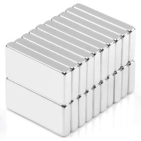 20Pcs Rare Earth Magnets Bars Heavy Duty, Rectangular Metal Small Neodymium Magnets, for Refrigerator Crafts Industrial Tool Storage (20x10x3mm)