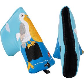 Driver Headcover Fairway Hybrid Wood Head Cover for Golf Clubs, Putter Cover Mallet Blade with Magnetic Closure, Blue Pilican Design Say No to Plastic Golf Headcover Set Eco-Friendly