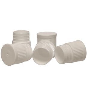 Test Tube Cap, Hollow Bottom, 16mm, White, Polyethylene, Karter Scientific (Case of 1000)