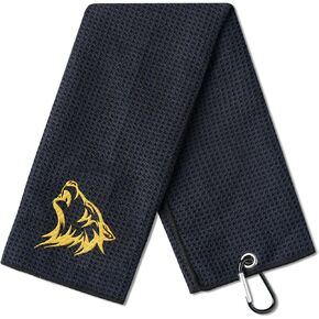 Wolf Gifts Golf Towel, Wolf Golf Gifts for Wolf Lovers, 40 x 60cm Microfiber Golf Towel for Golf Bags for Birthday, Christmas