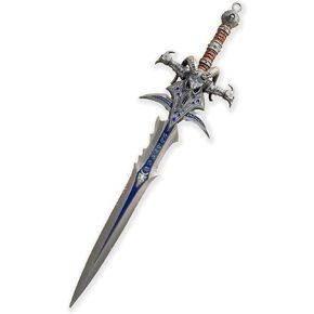 crafthand Game Sword Frostmourne Lich King Sword Metal Martial Arts Weapon Keychain 11.8'' Sword Collection Cosplay Prop Backpack Decoration Desktop Decoration
