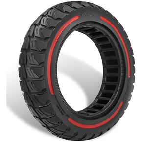 9.5x2.50 Solid Tire, Replacement for NIU KQi3 MAX tire, Fit fot NIU KQi3 Pro/Sport Scooter, 9.5x2.5-6.1 Off-road Tubeless tire, Puncture-Free, Hassle-Free Maintenance, Shockproof (Red 1Pc)