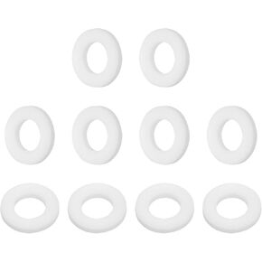 PATIKIL 10 Pcs PTFE Flat Washers 0.31 ID x 0.59" OD x 0.08" Thickness Sealing Spacer Flange Gasket for Machines Pipe Valves Oil Gas Industries, White (8x15x2mm)