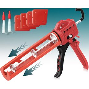 2025 One-Touch Dripless Caulk Gun | Effortless Caulk Gun Design - Heavy-Duty Metal Construction with High Thrust Ratio, Siligun Caulking Gun for 9, 10, 11 oz Silicone Tubes