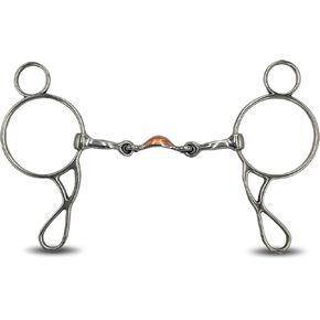 Colorado Saddlery Wonder Gag Bit for Horses - 5" 3-Piece Stainless Steel Western Horse Bit with Center Port -7-1/2" Cheeks - Horse Mouthpiece for Everyday Riding