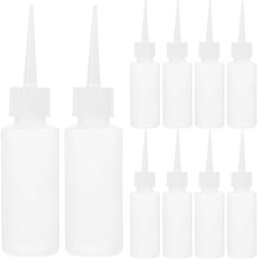 DOITOOL 20pcs Paint Plastic Pancake Caps Dispenser Sauce Ketchup Sand Glue Art Proof Bbq Bottles Leak Tip Liquid Supplies Small Applicator for Diy Dispensing Ml Craft Construction Long