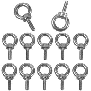 12PCS M3 Male Thread Eye Bolts, Stainless Steel Lifting Shoulder Eye Bolt, Heavy Duty Screw Ring Shaped Eye Bolt
