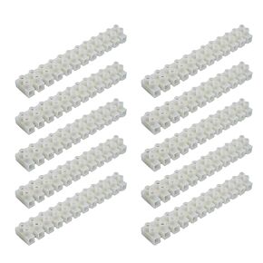 10PCS Terminal Block 12 Position Screw Terminal Block 10A Feed Through Terminal Block Terminal Block for Motor Electrical Control Small Appliances Lighting Connection