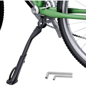 Bike Kickstand, Center Mount for 26-29 Inch Adult Bicycle, Adjustable Aluminum Bicycle Kickstand, Sturdy and Non-slip Bike Kick Stand for Mountain Bike/E-Bike/Road Bike