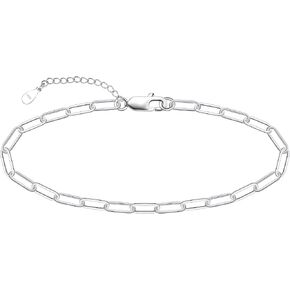 CHIC & ARTSY 925 Sterling Silver Bracelet for Women | Paperclip/Mariner/Figaro Chain Bracelet | Size 6.5 to 8.5 Inches Adjustable