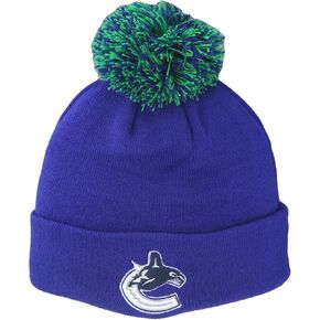 ZHATS Standard Vancouver Canucks NHL Officially Licensed Beanie Pom Icon Team Color, One Size