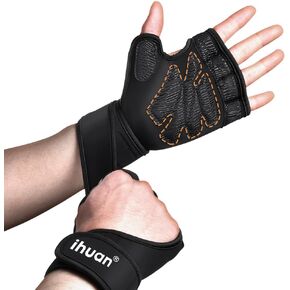 قفازات ihuan الرياضية، قفازات رفع الأثقال مبطنة بالنيوبرين للرجال والنساء، قفازات رفع الأثقال قابلة للتنفس، حماية كاملة لراحة اليد ودعم المعصم للياقة البدنية in Kuwait