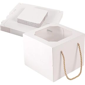 30 pcs 6x6x6 Inch Small Cake Box with Window, Bakery Box, Pastry Boxes, Cookie Boxes, Mini Pie Box for Pastry,Dessert,Strawberries,Chocolates, Cupcakes (30)