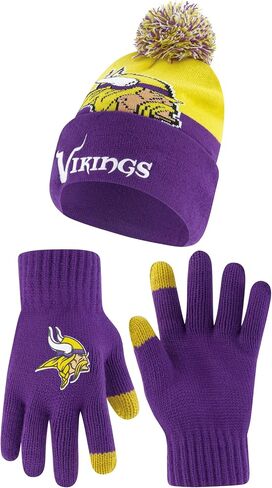 Ultra Game Adults Unisex NFL Official Super Soft Winter Beanie Knit Hat With Extra Warm Touch Screen Gloves in Saudi Arabia