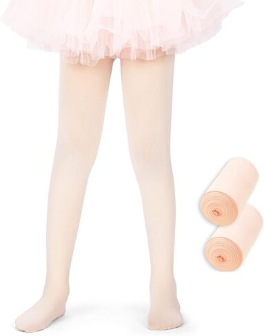 Ballet Tights for Girls, Ultra Soft Pro Footed Dance Tights, 2 Pack (Toddler/Little Kid/Big Kid) in Saudi Arabia