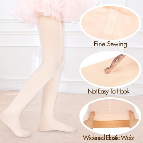 Ballet Tights for Girls, Ultra Soft Pro Footed Dance Tights, 2 Pack (Toddler/Little Kid/Big Kid) in Saudi Arabia