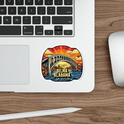 Selma Alabama Sticker Travel Weatherproof Souvenir Decal Vinyl Small Waterproof for Water Bottle Mug Passport Notebook Laptop Computer Phone Car Stickers Size 4" ID44990 in Saudi Arabia