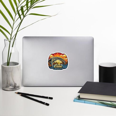 Selma Alabama Sticker Travel Weatherproof Souvenir Decal Vinyl Small Waterproof for Water Bottle Mug Passport Notebook Laptop Computer Phone Car Stickers Size 4" ID44990 in Saudi Arabia