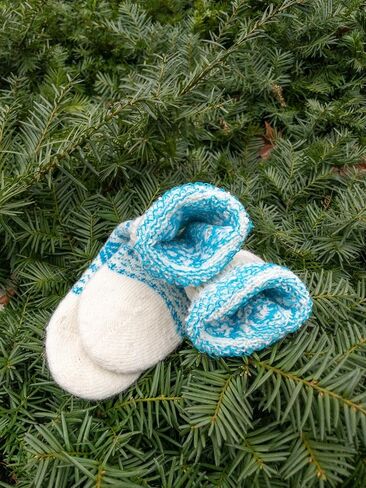 2 Pairs of Women's Wool Socks, Knit Wear for Winter, Soft and Comfortable (White-Red/White-Brown Shoe size: 10-12) in Saudi Arabia